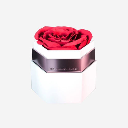 ONE IN A MILLION™ WHITE HEXAGON BOX | CORAL ROSE