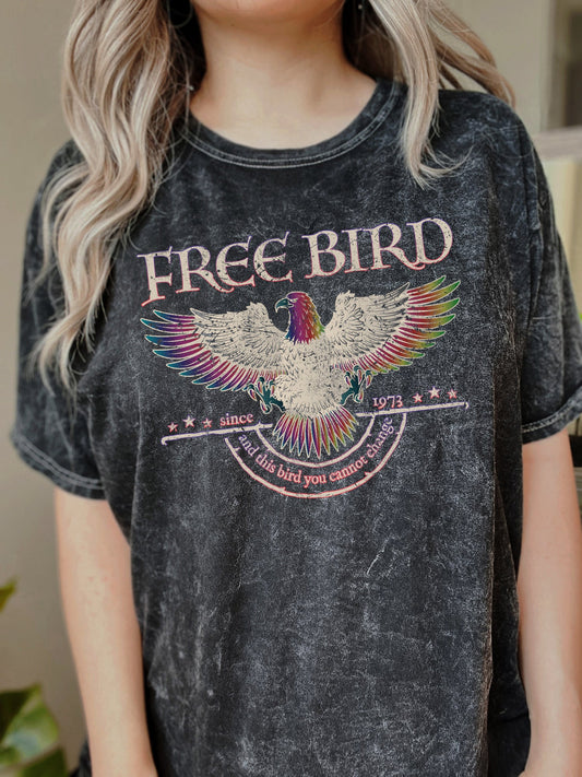 Free Bird Shirt, Mineral Wash Band TShirt, Old School Band T-shirt, Retro Music Shirt, Rock Band Tee
