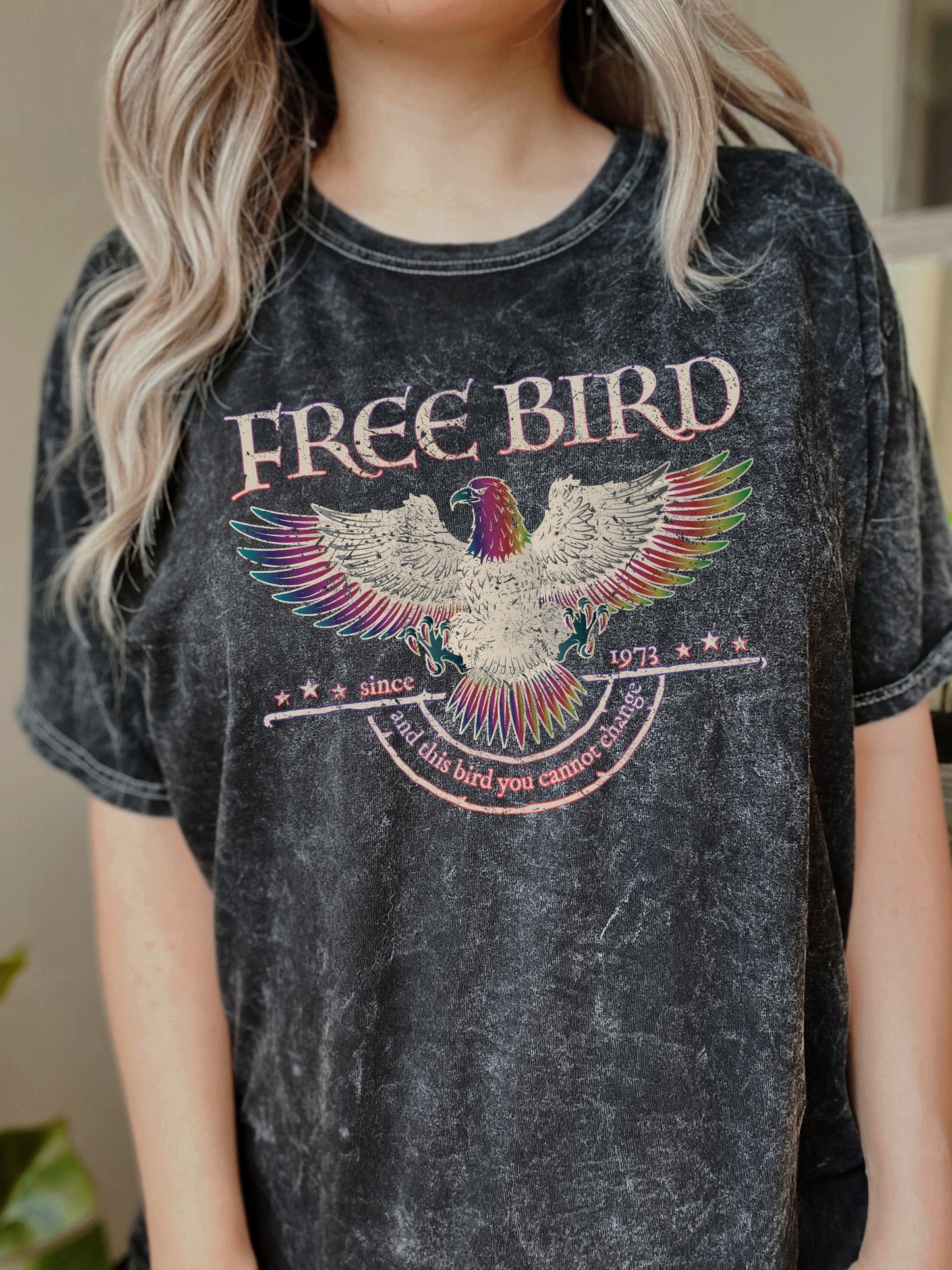 Free Bird Shirt, Mineral Wash Band TShirt, Old School Band T-shirt, Retro Music Shirt, Rock Band Tee