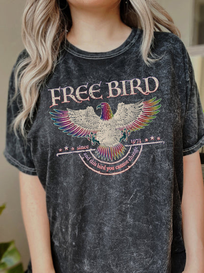 Free Bird Shirt, Mineral Wash Band TShirt, Old School Band T-shirt, Retro Music Shirt, Rock Band Tee