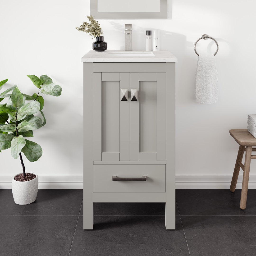 Eviva London Bath Vanity with Carrara Quartz Top and Undermount Porcelain Sink (20"-60")