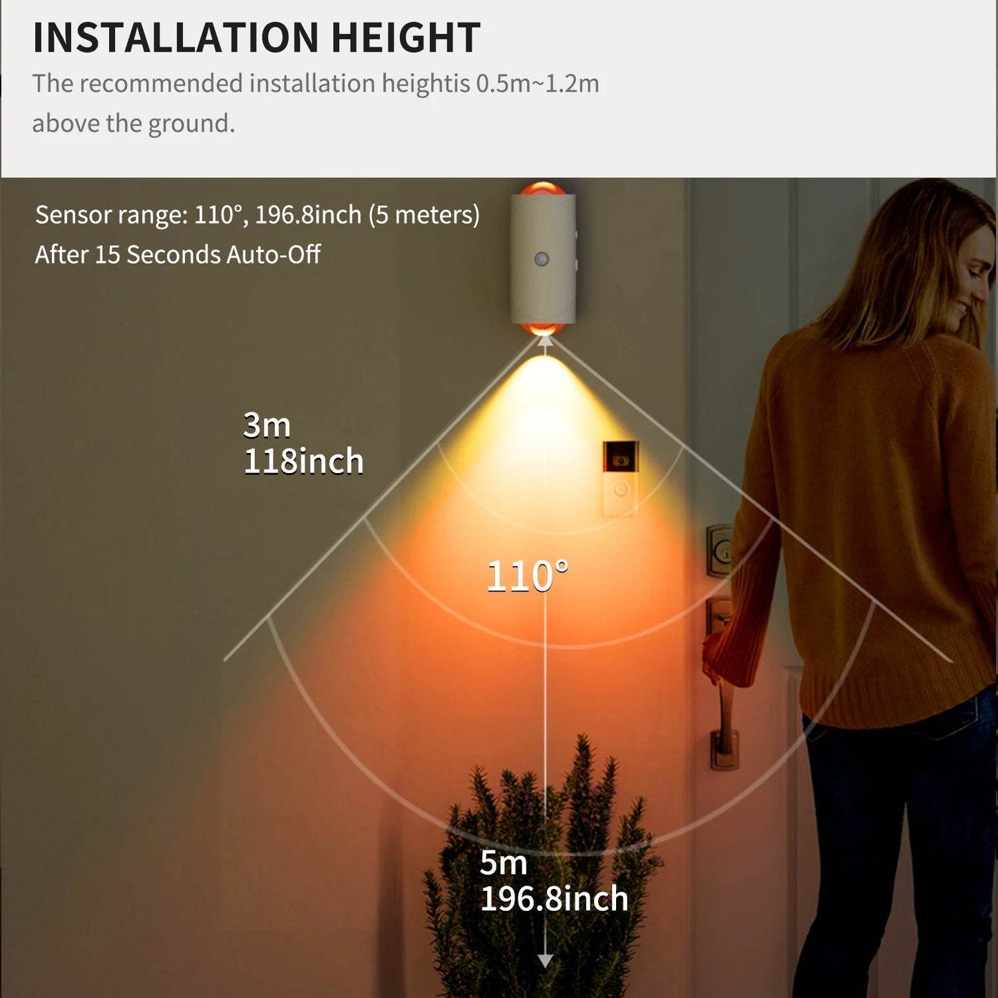 RGB Infrared Sensor Lamp – Smart Rechargeable Motion Light with Touch Control & Color-Changing Glow