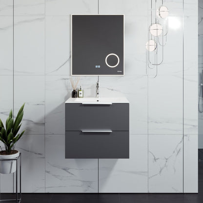 Eviva Galsaky Wall Mount Bath Vanity with Porcelain Top and Integrated Sink (24"-32")