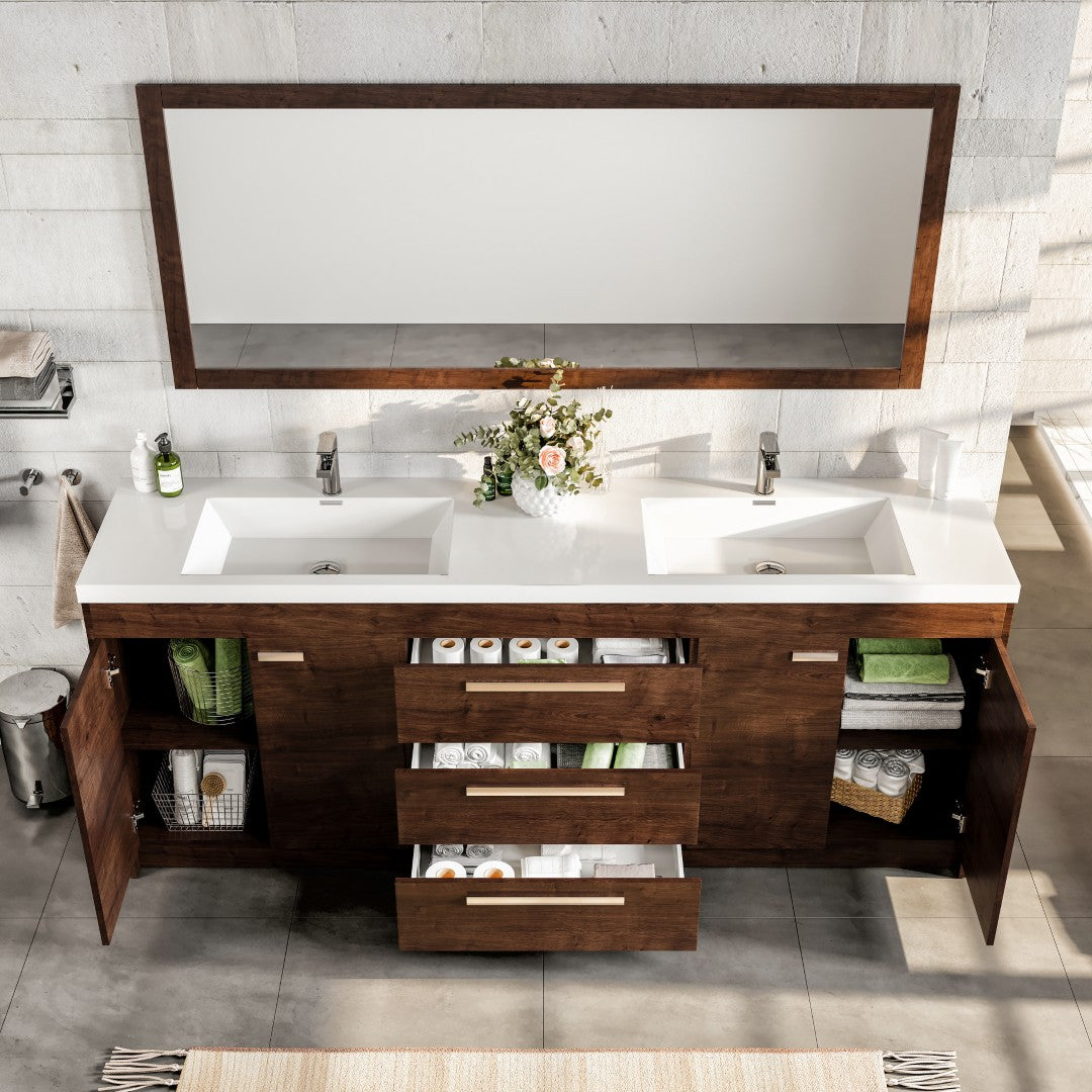 Eviva Lugano Bath Vanity with Acrylic Top and Integrated Sink (24"-84")