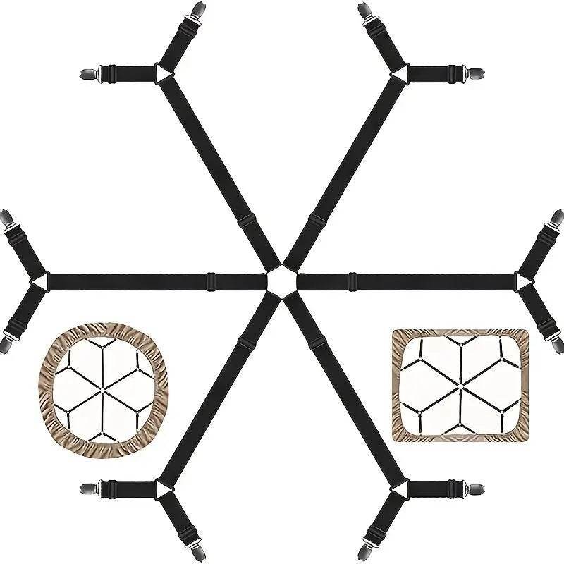 Non-Slip Bed Sheet Grippers With 12 Adjustable Elastic Clips for Mattress