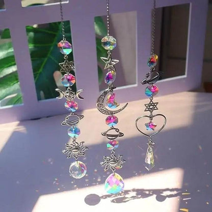 Crystal Wind Chime Rainbow Maker Sun Catcher – Hanging Prism Light Décor