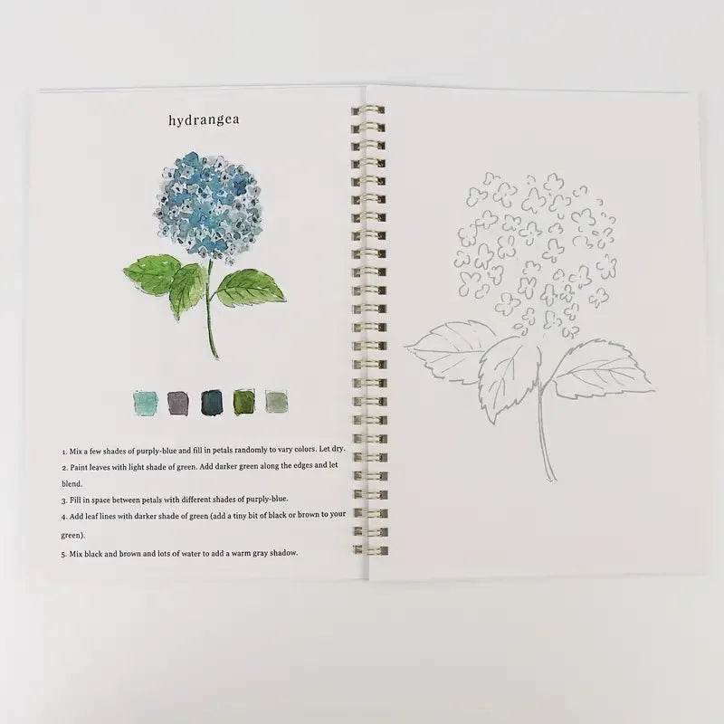 Floral Watercolor Workbook Spiral Sketchbook for Beginner Artists