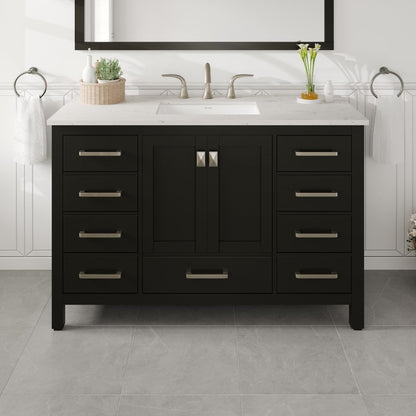 Eviva Aberdeen Vanity – Carrara Quartz Top (24"–84")