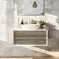 Eviva Santa Monica Wall Mount Bath Vanity with Acrylic Top and Vessel Solid Surface Sink (30"-36")