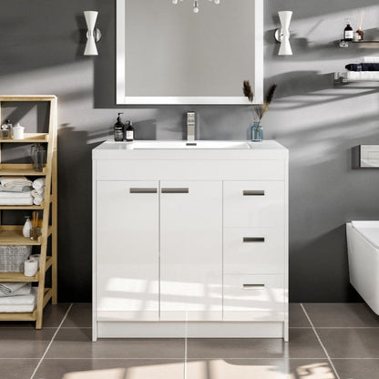 Eviva Lugano Bath Vanity with Acrylic Top and Integrated Sink (24"-84")