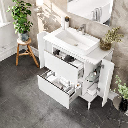 Eviva Duva Bath Vanity with Engineered Wood Top and Vessel Acrylic Sink