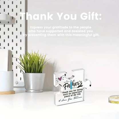 Father's Day Acrylic Puzzle Plaque Engraved Gift with Love & Gratitude Happy Father's Day