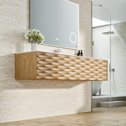 Eviva Oahu Wall Mount Bath Vanity with Solid Surface Top and Integrated Sink (32"-55")