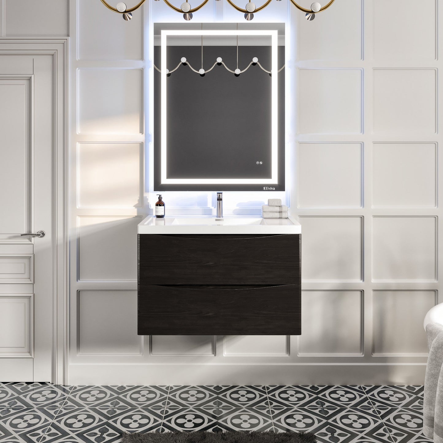 Eviva Smile Bath Vanity with Acrylic Top and Integrated Sink (24"-48")