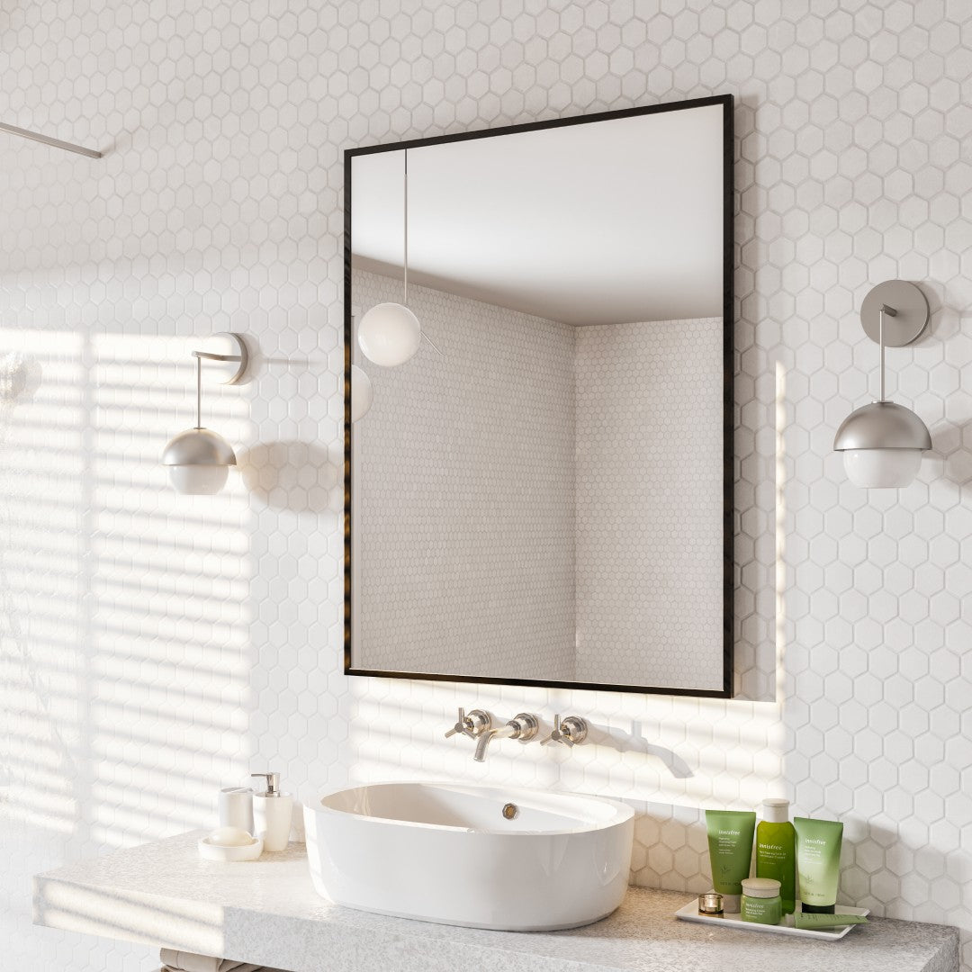 Eviva Black Black Metal Framed Mirror