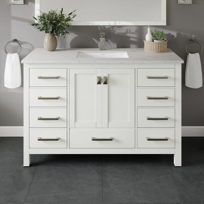 Eviva London Bath Vanity with Carrara Quartz Top and Undermount Porcelain Sink (20"-60")