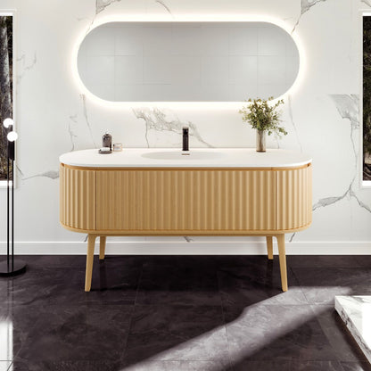Eviva Haven Wall Mount Bath Vanity with Solid Surface Top and Integrated Sink (39"-71")
