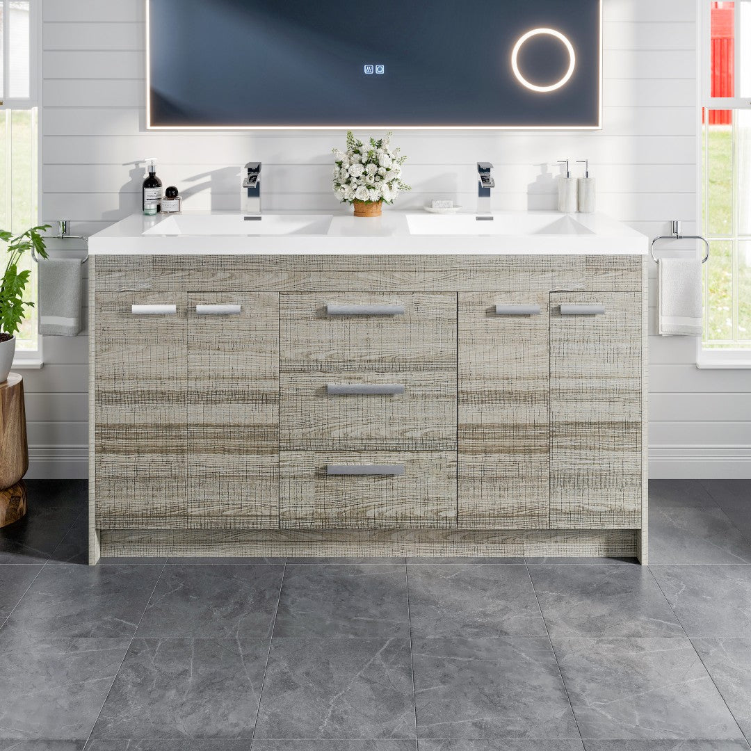 Eviva Lugano Bath Vanity with Acrylic Top and Integrated Sink (24"-84")