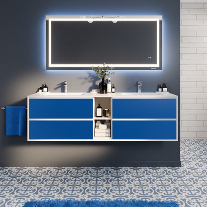 Eviva Vienna Wall Mount Bath Vanity with Acrylic Top and Integrated Sink (36"-75")
