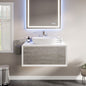 Eviva Santa Monica Wall Mount Bath Vanity with Acrylic Top and Vessel Solid Surface Sink (30"-36")