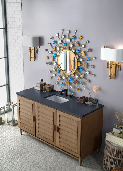 Portland 60" Single Vanity Cabinet, Whitewashed Walnut