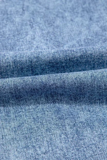 Ashleigh Blue Mineral Wash Distressed Wide Leg Jeans