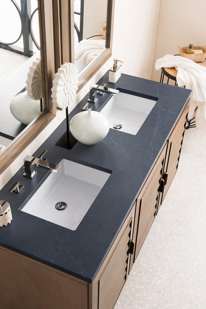 Portland 60" Double Vanity Cabinet, Whitewashed Walnut