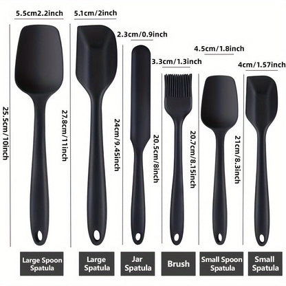 6Piece HeatResistant Silicone Spatula  Baking Tool Set