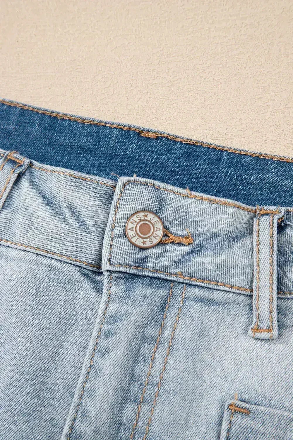 Beau Blue Light Wash High Rise Denim Shorts