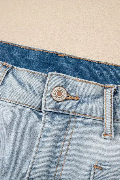 Beau Blue Light Wash High Rise Denim Shorts