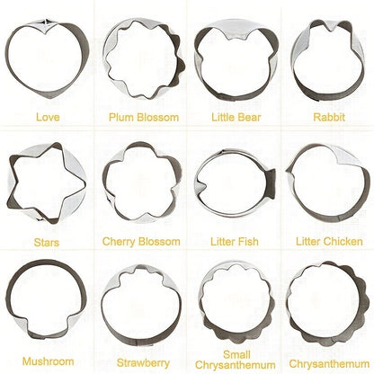 Multifunctional Stainless Steel Vegetable and Cookie Cutter Set