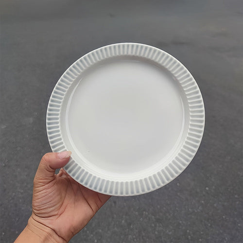 ScandinavianInspired Round Ceramic Dinner Plate  Stylish Design