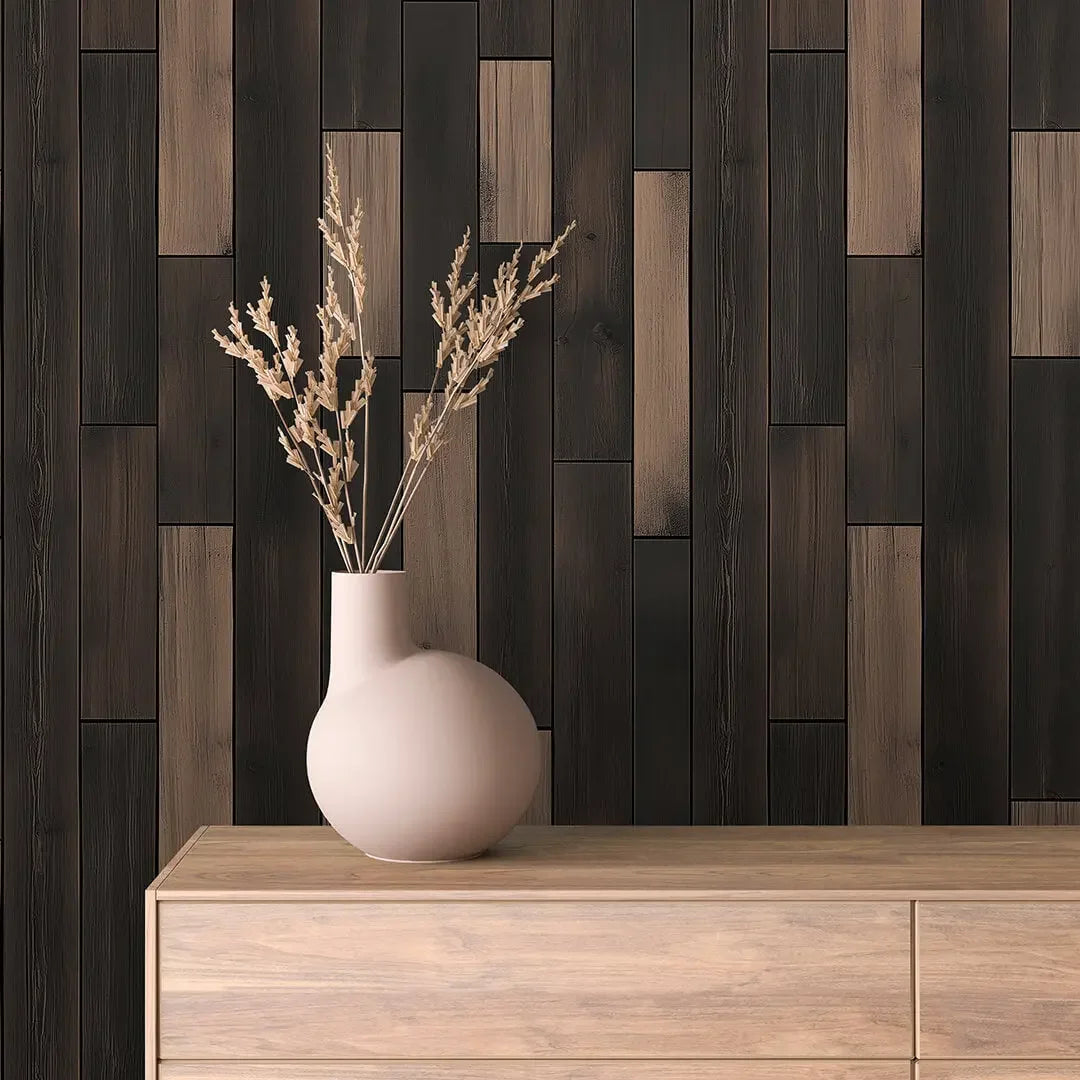 Modern Timber Block Wall
