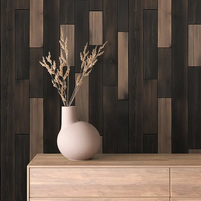 Modern Timber Block Wall