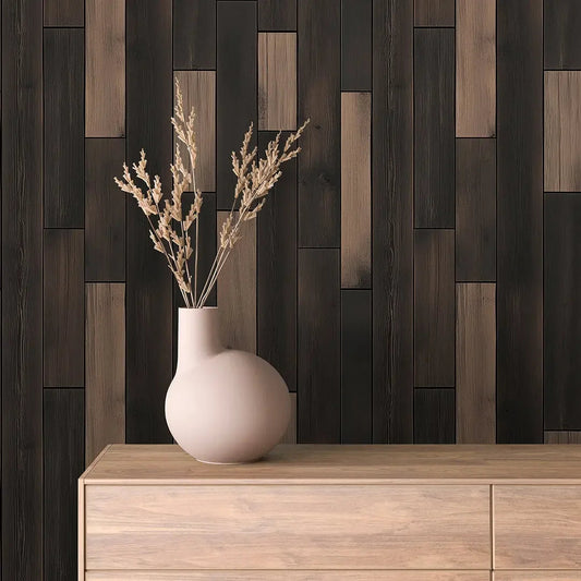 Modern Timber Block Wall