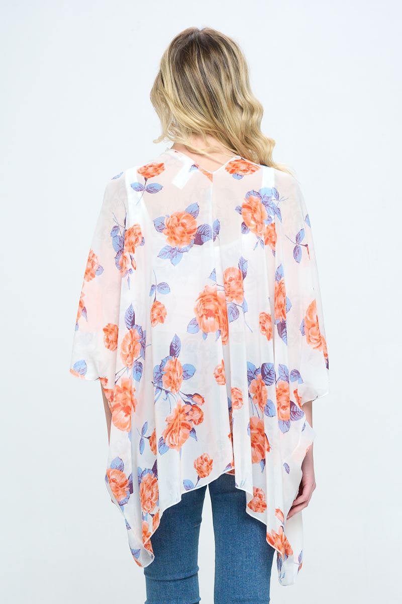 Floral Kimono Cardigan with Open Front | Apparel | Kitchen + Metal