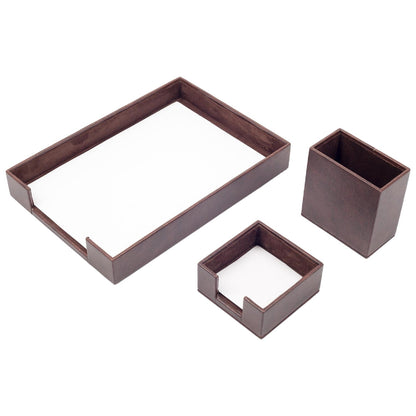 MOOG Leather Desk Set-3 Accessories-Single Document Tray - Turquoise - 3 PCS