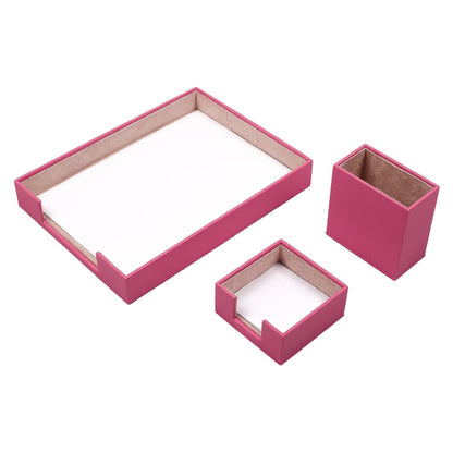 MOOG Leather Desk Set-3 Accessories-Single Document Tray - Green  - 3 PCS