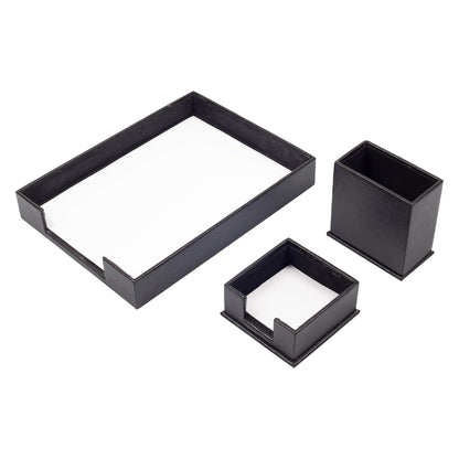 MOOG Leather Desk Set-3 Accessories-Single Document Tray - Turquoise - 3 PCS