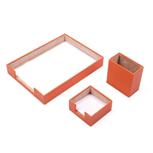 MOOG Leather Desk Set-3 Accessories-Single Document Tray - Green  - 3 PCS