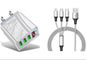 3 port LED Display High Speed Wall Charger White + 3 in 1 Cable Combo
