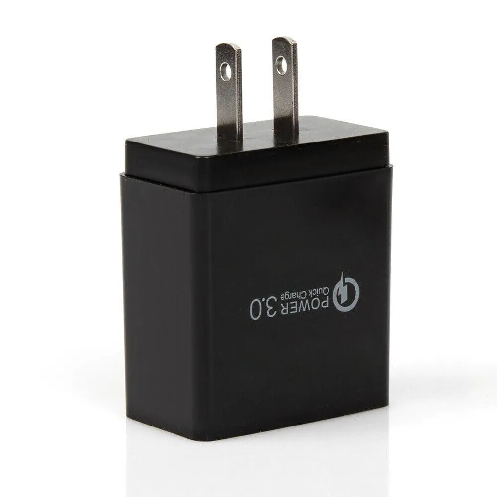 3 Port LED Fast Quick Charge QC 3.0 USB Hub Display Wall Charger Adapter US Plug