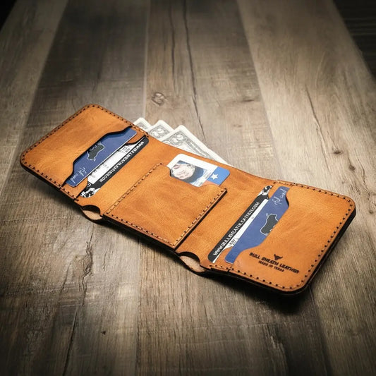 Western Trifold Wallet - Saddle Tan