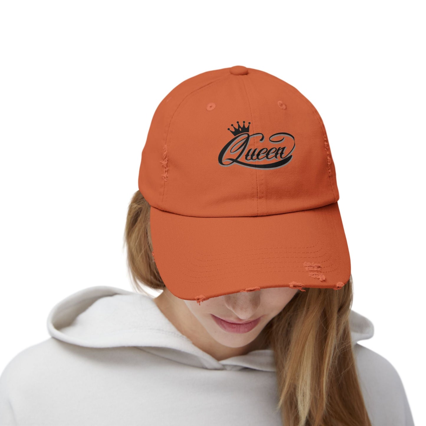 Distressed Queen Cap - Vintage Style Unisex Baseball Hat, Hip Hop Headgear & Streetwear Fashion Accessory