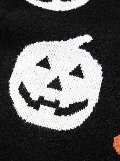 Halloween Gothic Pattern Long Sleeve Sweater