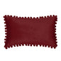 12''x20'' velvet pom-pom lumbar support throw pillow | 7 colors soft & playful ball trim design | chic lumbar & accent pillow | insert included