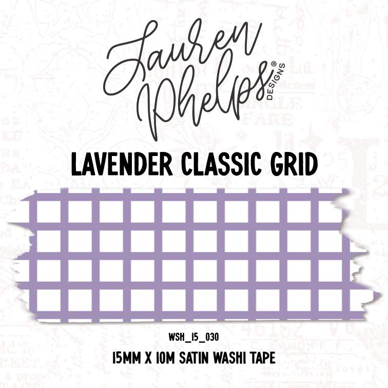 Lavender Classic Grid 15mm washi