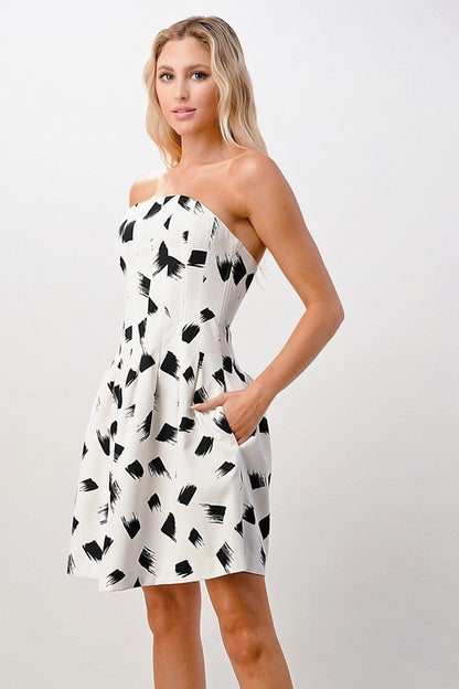 Strapless Printed A-Line Dress | Apparel | Kitchen + Metal