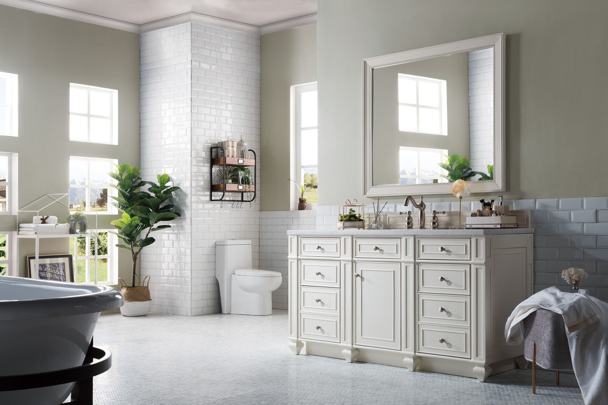 Bristol 60" Single Vanity Cabinet, Bright White