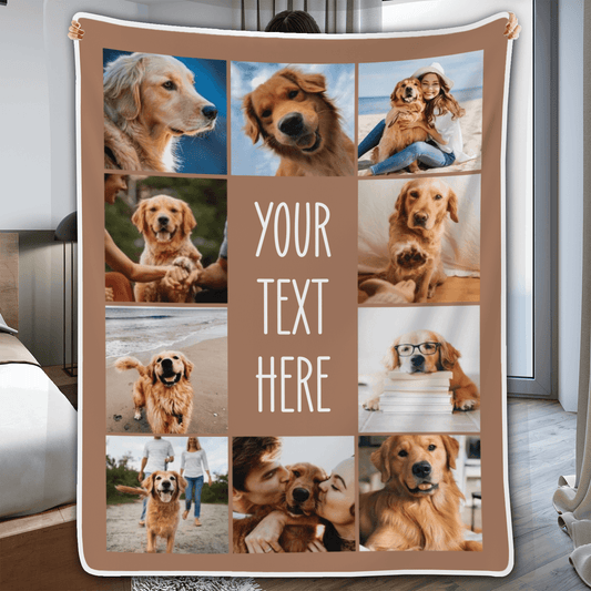Custom Dog Photo Blanket | Personalized Gift with Picture for Pet Owner, Lover, Dog Mom, Cat Mom, Dog Dad, Cat Dad | Blanket